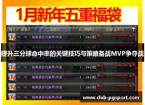 提升三分球命中率的关键技巧与策略备战MVP争夺战